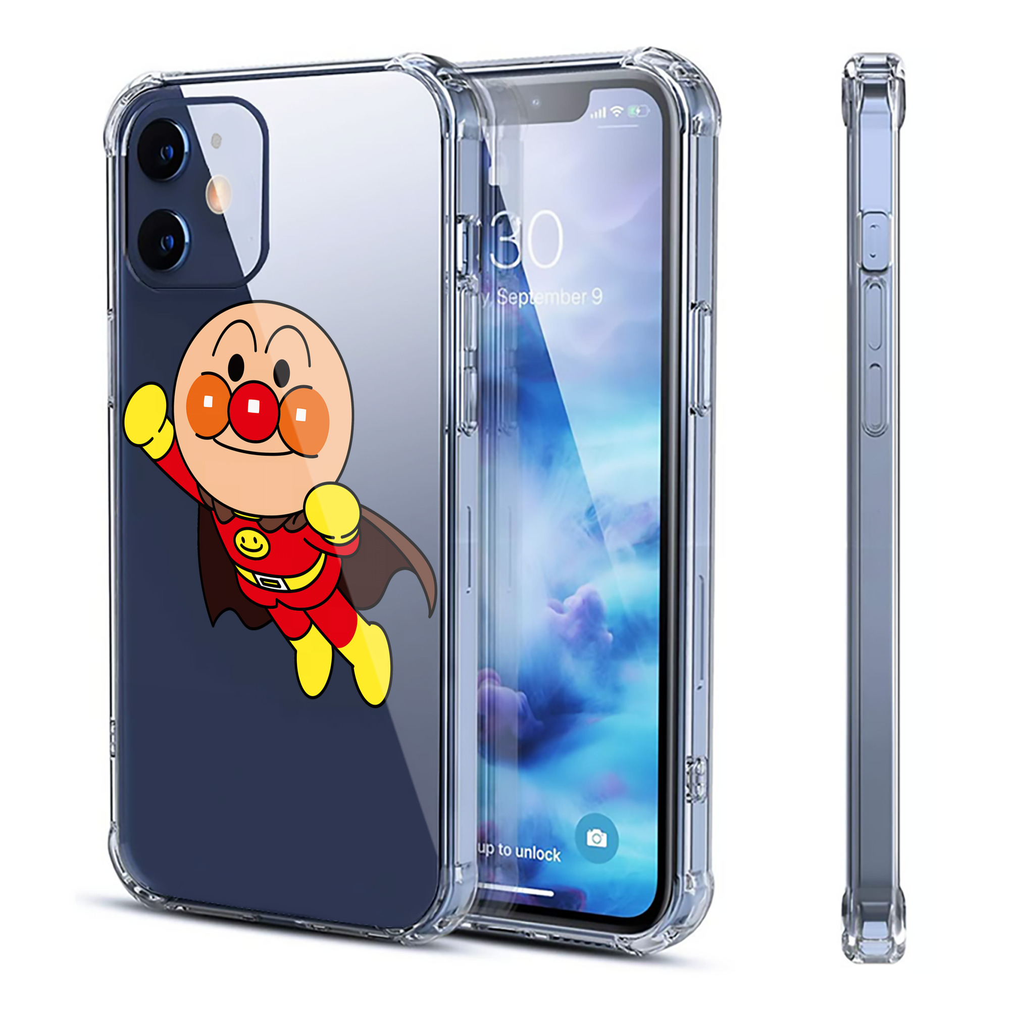（画像用） アンパンマン Anpanman 【iPhone 12シリーズ対応】透明スマホケース（クリアソフトケース）